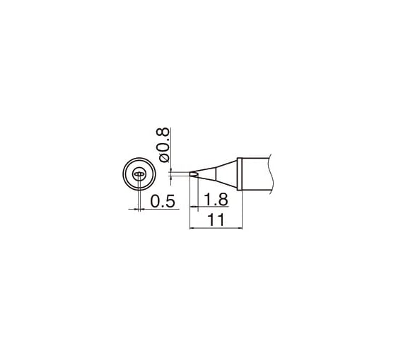 Наконечник T12-WD08 для станций FX-950/ FX-951/FX-952/FM-203 HAKKO 100050 1