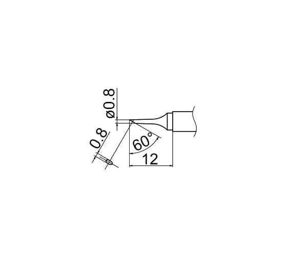 Наконечник T12-C08 для станций FX-950/ FX-951/FX-952/FM-203 HAKKO 100055
