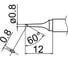 Наконечник T12-C08 для станций FX-950/ FX-951/FX-952/FM-203 HAKKO 100055 1