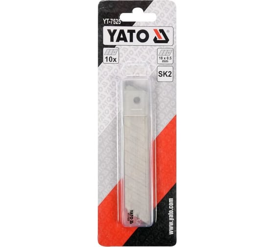 Лезвия для ножа 18 мм, 10 шт YATO YT-7525