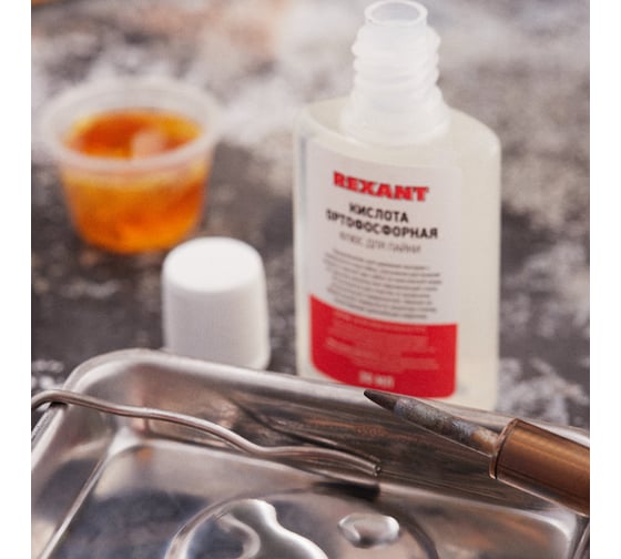 Флюс для пайки Rexant Кислота Ортофосфорная 30 мл в индивидуальной упаковке 09-3635-1