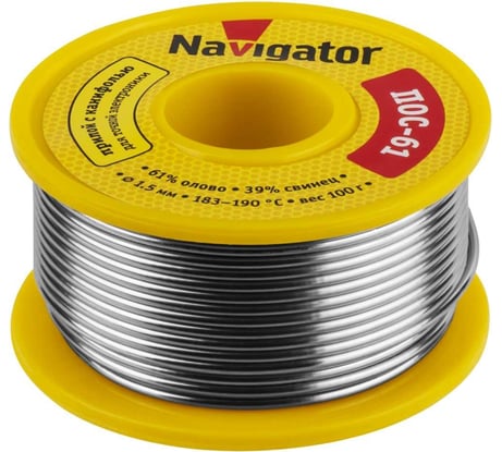 Припой 93 725 NEM-Pos05-61K-1.5-K100 1.5 мм, 100 г Navigator 28364