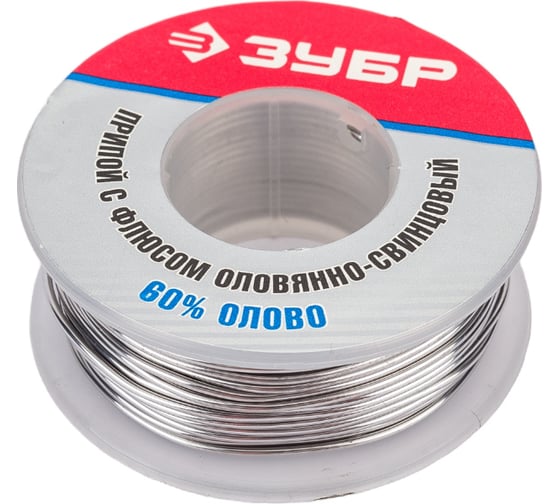 Оловянно-свинцовый припой Зубр 60% Sn 40% Pb 100 гр 55420-100