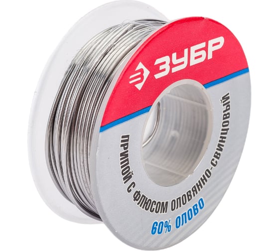 Оловянно-свинцовый припой Зубр 60% Sn 40% Pb 100 гр 55420-100