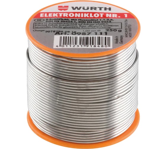 Припой №1 (ZN60/PB40; 250 г) Wurth 0987111 061 20