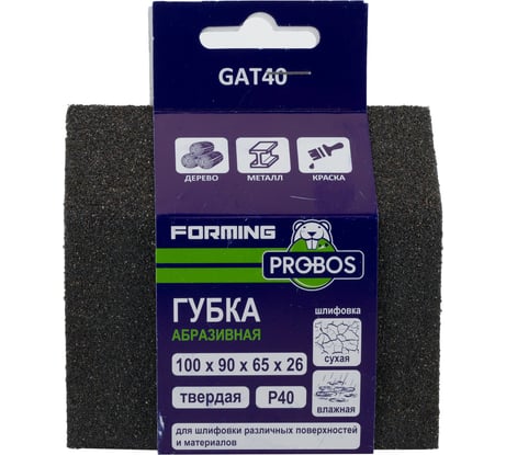 Губка абразивная шлифовальная Forming трапеция 100x90x65x26 мм, P40 PROBOS GAT40