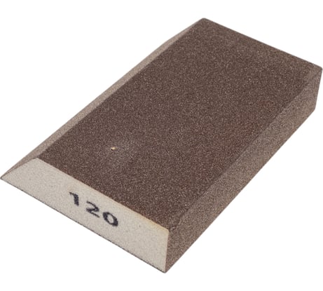 Губка наждачная скошенная (25x90x125 мм; K120) GRAPHITE 55H923
