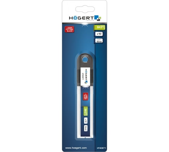 Отламывающиеся лезвия 18 мм SK2 10 шт HOEGERT TECHNIK HT4C671
