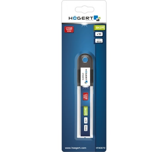 Отламывающиеся лезвия 18 мм, SK2H, черное, 10 шт HOEGERT TECHNIK HT4C672