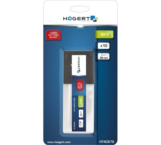 Отламывающиеся лезвия 25 мм, SK5, 10 шт HOEGERT TECHNIK HT4C676
