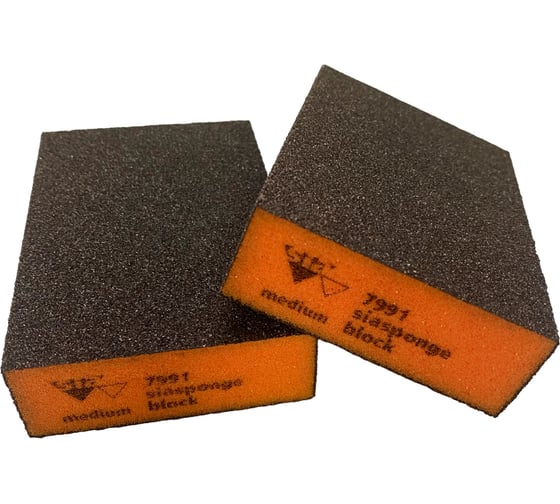 Губка 4-х сторонняя Sponge Block мягкая, 69x98x26 мм, Medium, оранжевая, 20 шт SIA 0070.1254.09 1