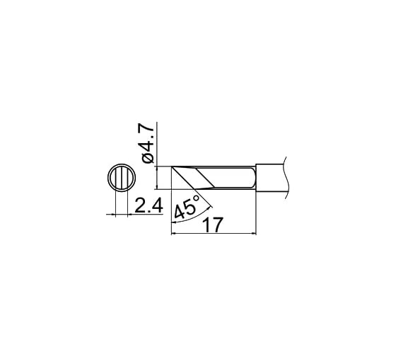 Наконечник T12-KFZ для станций FX-950/ FX-951/FX-952/FM-203 HAKKO 100057 1
