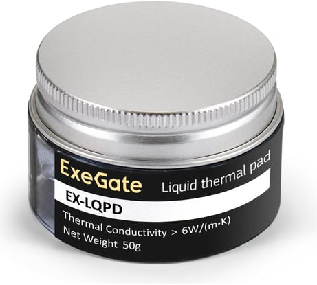 Жидкая термопрокладка EX-LQPD 6 Вт/(м·К), 50 г, банка ExeGate 296178