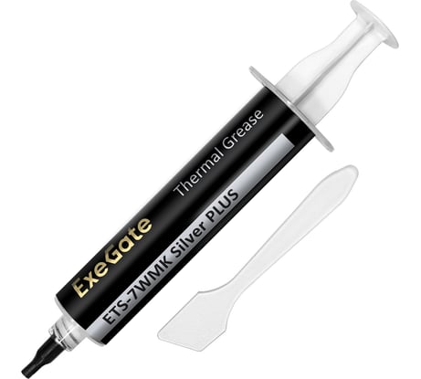 Термопаста ETS-7WMK Silver PLUS 7.2 Вт/(м·К), 15 г, шприц с лопаткой ExeGate 296090