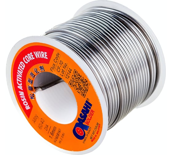 Припой (1.6 мм, 0.25 кг, Sn60/Pb40, CF10 флюс RA) ASAHI 00-00000076