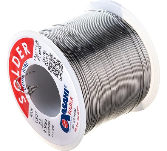 Припой (0.5 мм, 0.25 кг, Sn63/Pb37, FC5000 флюс безотм. RMA) ASAHI 00-00001433