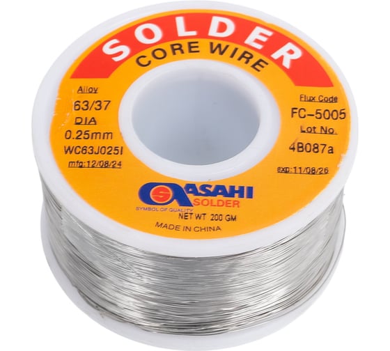 Припой (0.25 мм, 0.2 кг, Sn63/Pb37, FC5005 флюс RMA) ASAHI 00-00002075