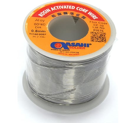 Припой (0.8 мм, 0.25 кг, Sn60/Pb40, CF10 флюс RA) ASAHI 00-00000063