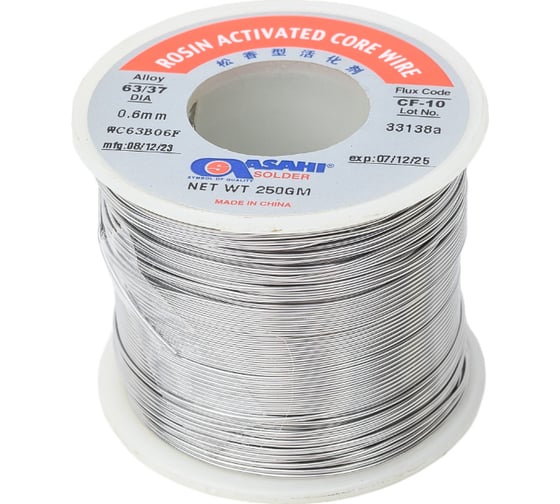 Припой (0.6 мм, 0.25 кг, Sn63/Pb37, CF10 флюс RA) ASAHI 00-00001197