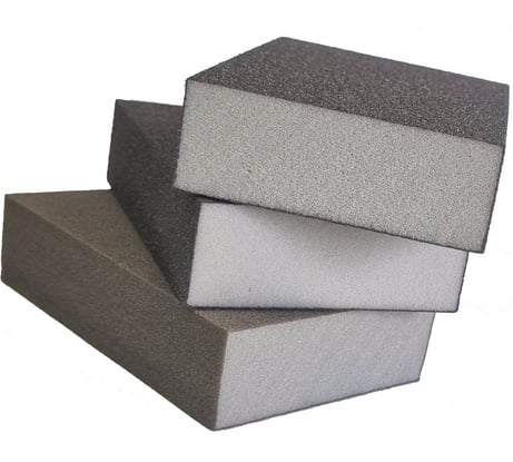 Набор абразивных губок четырехсторонняя Р60, Р120, Р220, 3шт Flexione 90000424