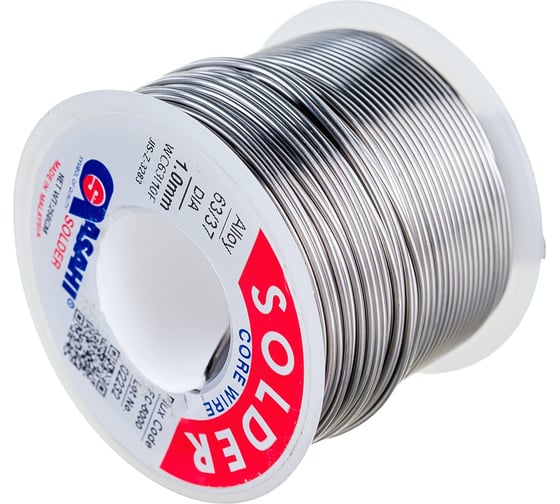 Припой (1 мм, 0.25 кг, Sn63/Pb37, FC5000 флюс RMA) ASAHI 00-00000308