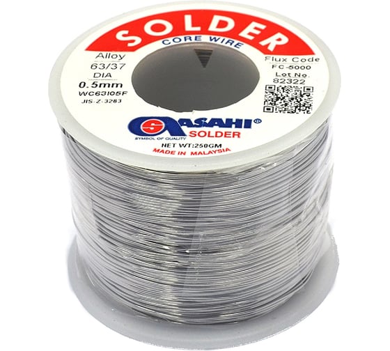 Припой (0.5 мм, 0.25 кг, Sn63/Pb37, FC5005 флюс RMA) ASAHI 00-00001184 1