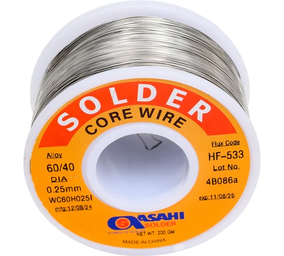 Припой (0.25 мм, 0.2 кг, Sn60/Pb40, HF533 флюс RMA) ASAHI 00-00002074