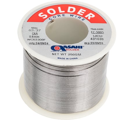 Припой (0.8 мм, 0.25 кг, Sn63/Pb37, FC5005 флюс RMA) ASAHI 00-00000068