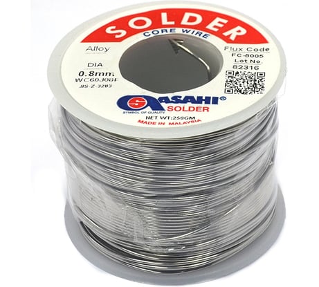 Припой (0.8 мм, 0.25 кг, Sn63/Pb37, FC5005 флюс RMA) ASAHI 00-00000068