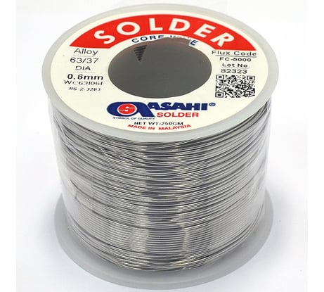 Припой (0.6 мм, 0.25 кг, Sn63/Pb37, FC5000 флюс RMA) ASAHI 00-00001190