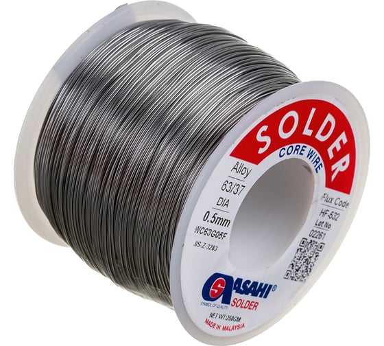 Припой (0.5 мм, 0.25 кг, Sn63/Pb37, HF532 флюс RMA) ASAHI 00-00004308