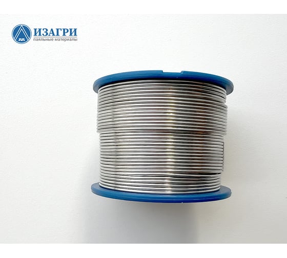 Припой оловянно-свинцовый с серебром без флюса ИЗАГРИ Sn62Pb36Ag02 Е 1.0мм 250г