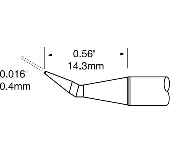 Картриджи-наконечники комплект (0.4х14.3 мм) для CV/MX-PTZ замена PTTC-701B METCAL PTC-7CN1404A 1