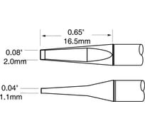 Картриджи-наконечники комплект (2.0х16.5 мм) для CV/MX-PTZ замена PTTC-703 METCAL PTC-7CH1720A