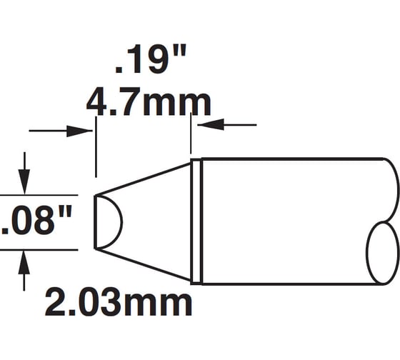Картридж-наконечник (2х4.7 мм; клин 45°) для CV/MX замена STTC-114 METCAL CVC-7CH0020S 1