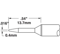 Картридж-наконечник конус удлиненный (0.4х13.7 мм) для CV/MX замена STTC-006 METCAL CVC-6CN1304A
