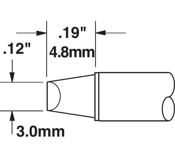 Картридж-наконечник (3х4.8 мм; клин 45°) для CV/MX замена STTC-013 METCAL CVC-6CH0030S 1
