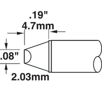 Картридж-наконечник (2х4.7 мм; клин 45°) для CV/MX замена STTC-014 METCAL CVC-6CH0020S