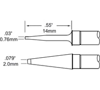 Комплект картриджей-наконечников (2.0х14 мм) для MFR-PTZ METCAL TTP-BLP2