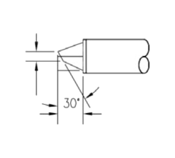 Картридж-наконечник (1.27 мм; скос 30°) для CV/MX замена STTC-115 METCAL CVC-7BV3018P 1