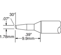 Картридж-наконечник (1.78х9.9 мм; скос 30°) для CV/MX замена STTC-135 CVC-7BV6018S