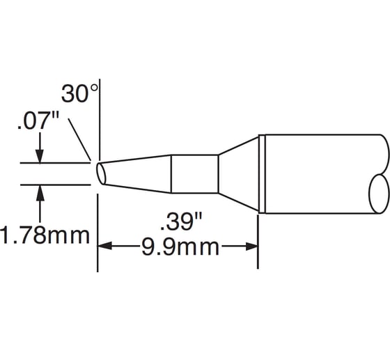 Картридж-наконечник (1.78х9.9 мм; скос 30°) для CV/MX замена STTC-135 CVC-7BV6018S 1