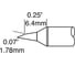 Картридж-наконечник (1.78х6.4 мм; скос 60°) для CV/MX замена STTC-147P METCAL CVC-7BV6018P 1