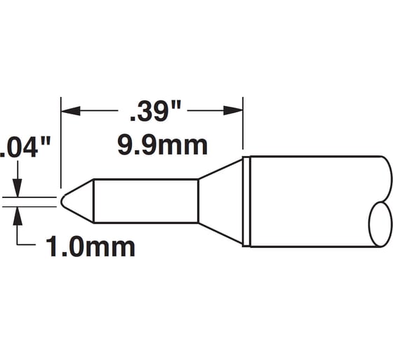 Картридж-наконечник конус (1х9.9 мм) для CV/MX замена STTC-031 METCAL CVC-6CN0010S 1