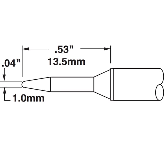 Картридж-наконечник конус (1х13.5 мм) для CV/MX замена STTC-001 METCAL CVC-6CN0010A 1