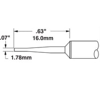 Картридж-наконечник (1.78х16 мм; клин удлиненный 60°) для CV/MX замена STTC-142 METCAL CVC-7CH0018A