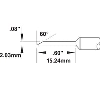 Картридж-наконечник (2.00х15.24 мм) для CV/MX замена SMTC-0169 METCAL SMC-6HF6020S