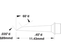 Картридж-наконечник замена SMTC-1175 (0.89х11.43 мм) для CV/MX METCAL SMC-7HF6009S