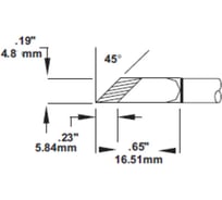 Картридж-наконечник замена SMTC-0173 (4.8х16.51 мм) для CV/MX METCAL SMC-6KN0048W
