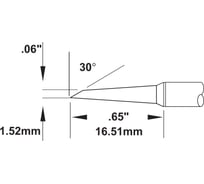 Картридж-наконечник (1.5х16.51 мм) для CV/MX замена SMTC-0167 METCAL SMC-6HF6015S